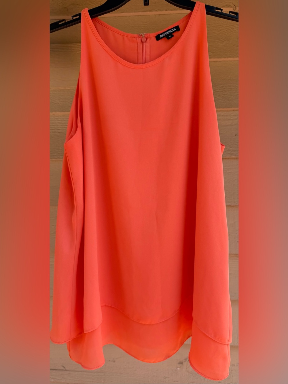 Alice Collection Flowy Women's Sleeveless Tank in Vibrant Orange. Size-M
